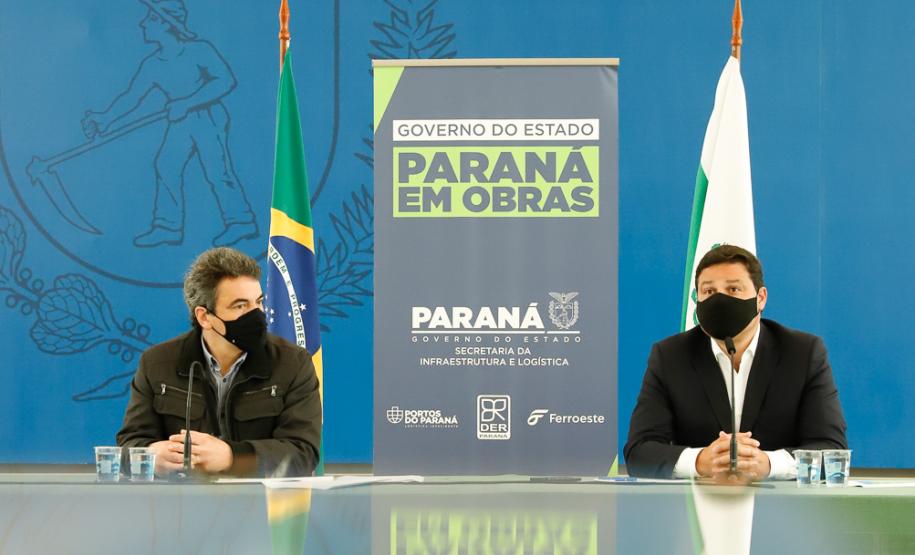 O secretário de Infraestrutura e Logística, Sandro Alex, atende a imprensa nesta quinta-feira (5) para esclarecer a nova modelagem das concessões de rodovias do Paraná. 05/08/2021. Foto: Rodrigo Félix Leal / INFRA