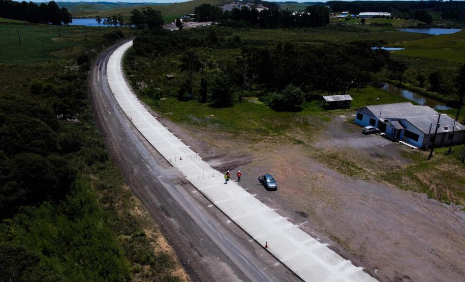 Obras-Pavimentação em Concreto da PR-280-Palmas.Foto: Ari Dias/ AEN. Foto: Ari Dias/AEN