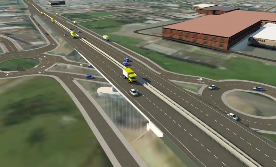 O governador Carlos Massa Ratinho Junior assina ordem de serviço para construção de viaduto em São José dos Pinhais.