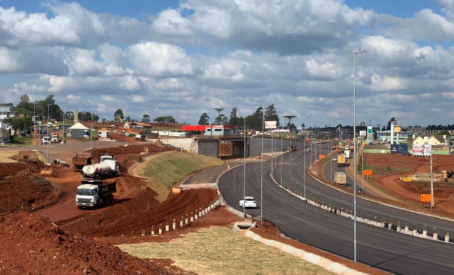 Obra do novo Trevo Cataratas de Cascavel chega a 80% de conclusão - Foto: DER-PARANÁ