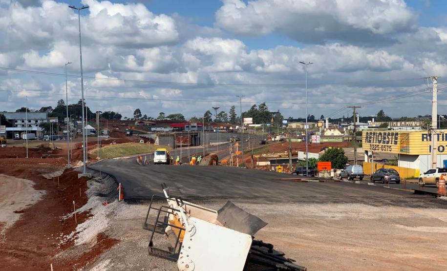 Obra do novo Trevo Cataratas de Cascavel chega a 80% de conclusão - Foto: DER-PARANÁ