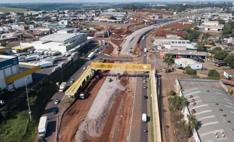 Obra do novo Trevo Cataratas de Cascavel chega a 80% de conclusão - Foto: DER-PARANÁ