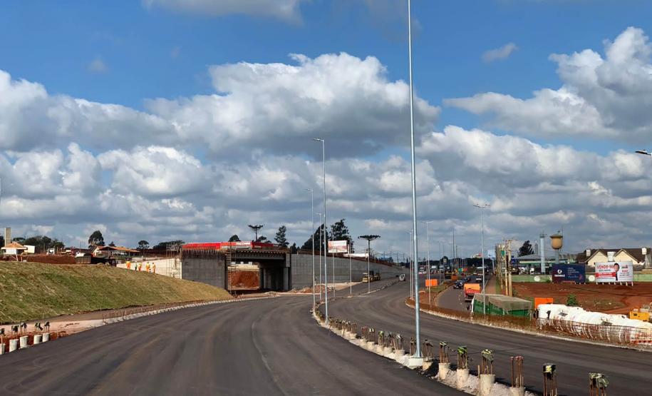 Obra do novo Trevo Cataratas de Cascavel chega a 80% de conclusão - Foto: DER-PARANÁ