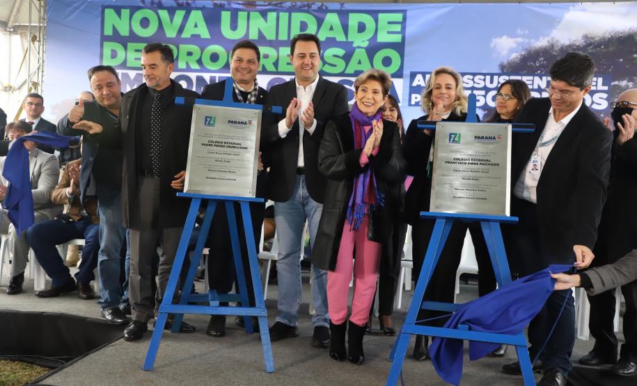 Governador entrega colégio e anuncia pavimentação da Estrada de Alagados, em Ponta Grossa Foto: Ari Dias/AEN