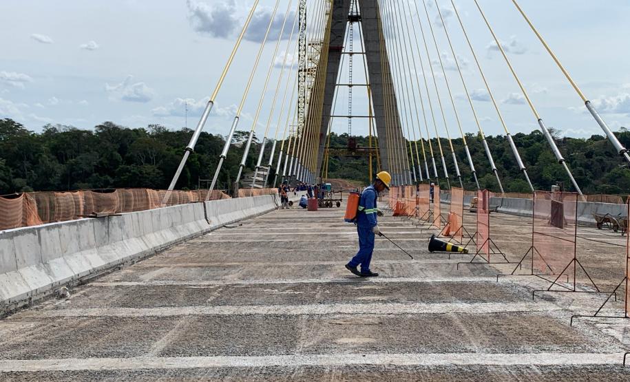 Ponte da Integração em Foz do Iguaçu tem 95,5% das obras concluídas - Foto: DER/PARANÁ