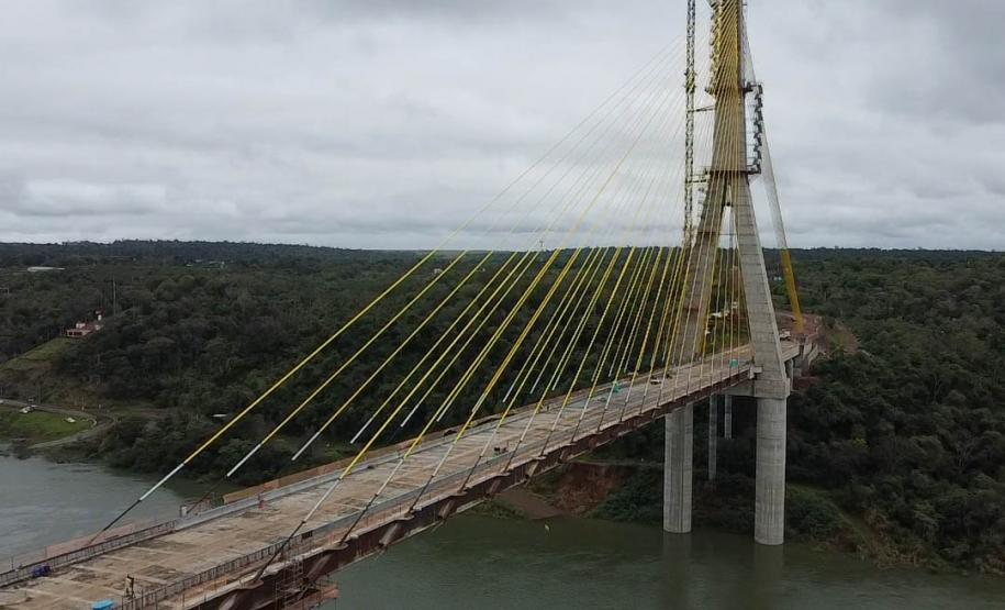 Ponte da Integração em Foz do Iguaçu tem 95,5% das obras concluídas - Foto: DER/PARANÁ