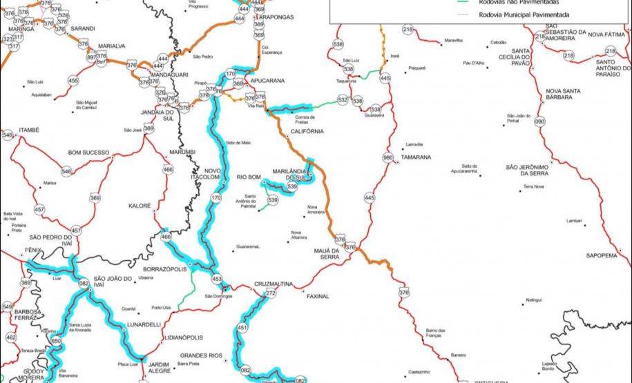 Editais preveem conservação de 922 km no Norte, Norte Pioneiro e Vale do Ivaí Foto: DER
