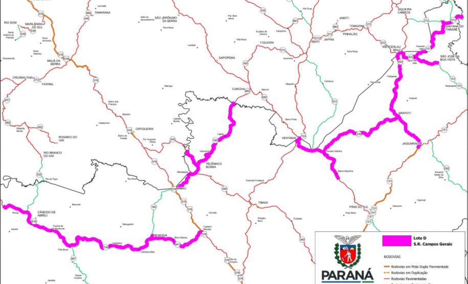 DER avança na licitação para conservar mais de mil km nos Campos Gerais e região central -  Foto: DER/PARANÁ