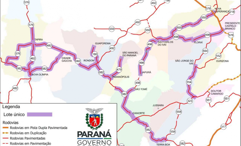 Obras de conservação de rodovias em Tapira e Nova Olímpia estão quase concluídas -  Foto: DER/PARANÁ