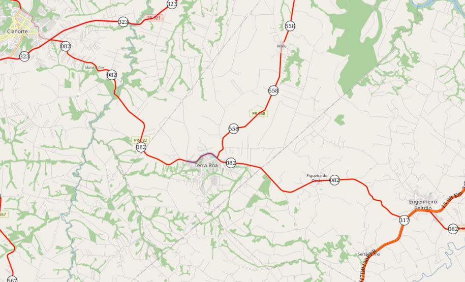 Estado conclui obras de conservação do trecho urbano da PR-082 em Terra Boa. Foto: DER