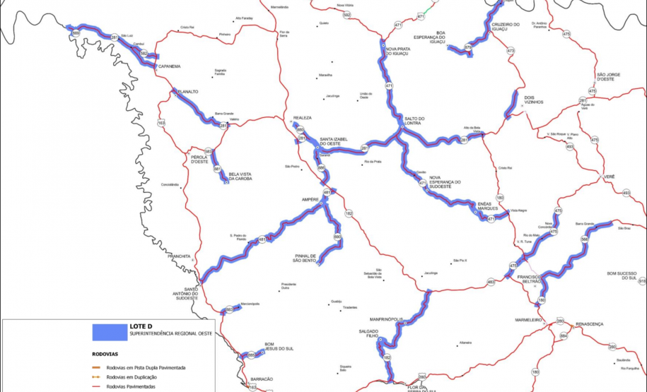 Conservação lotes BCDE Oeste Foto: DER