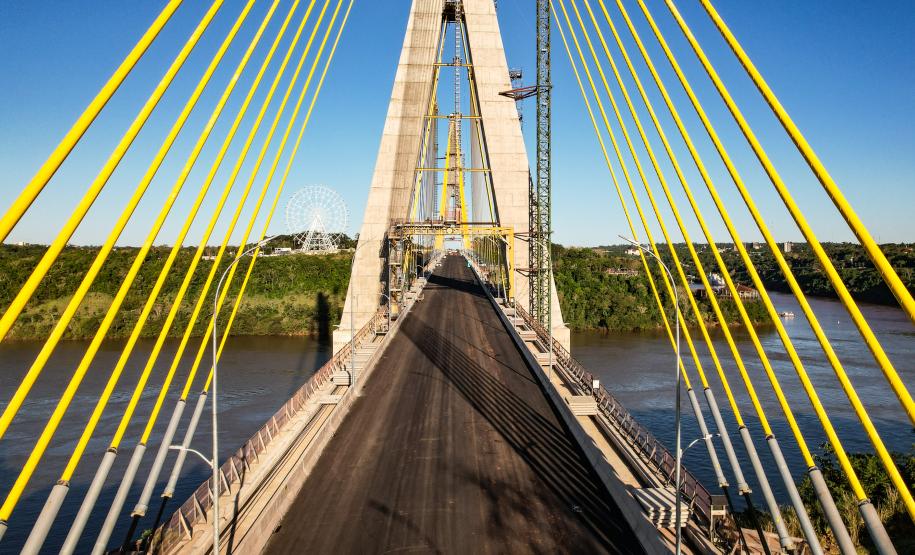 Com estrutura finalizada, Ponte da Integração Brasil-Paraguai atinge 96,6% de conclusão - Foto: Rodrigo Félix Leal / Seil