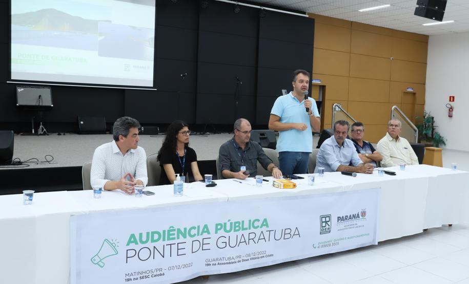 Segundo dia de audiência pública da Ponte de Guaratuba tem ampla participação popular Foto: Rodrigo Felix Leal/SEIL