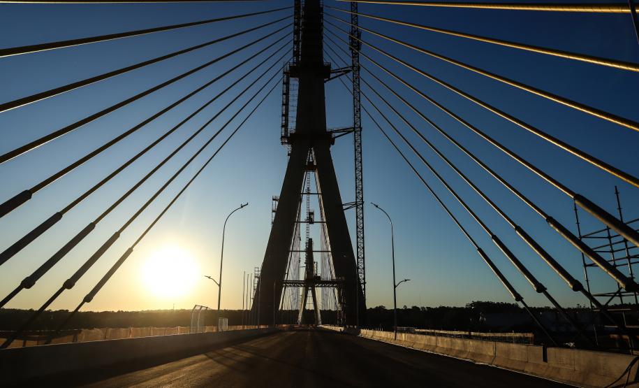 Com estrutura finalizada, Ponte da Integração Brasil-Paraguai atinge 96,6% de conclusão - Foto: Rodrigo Félix Leal / Seil