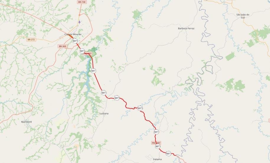 PRC-487 Campo Mourão - Iretama - Rodovia que liga Campo Mourão e Iretama recebe revitalização - Foto: DER
