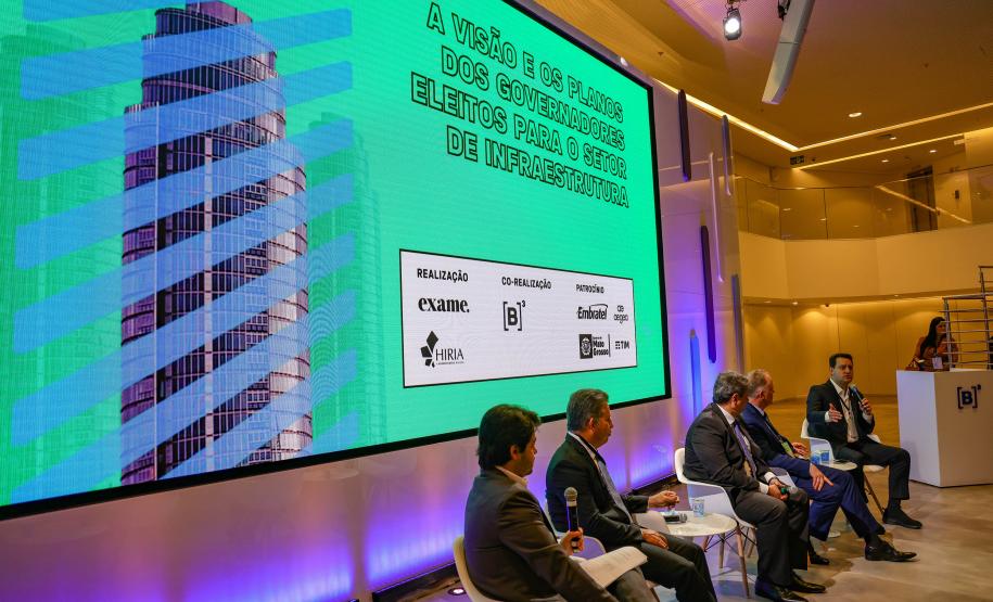 Em São Paulo, governador Ratinho Junior apresenta projetos de infraestrutura a investidores Foto: Jonathan Campos/AEN