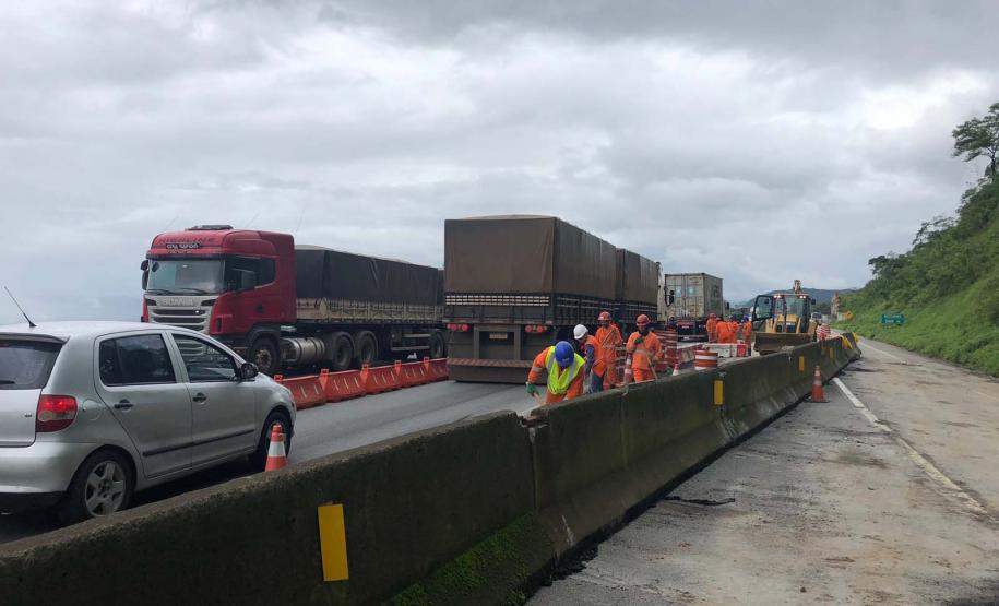 Faixa adicional da BR-277 entre o km 39 e o km 40 é liberada; trecho requer cautela - Foto: DER