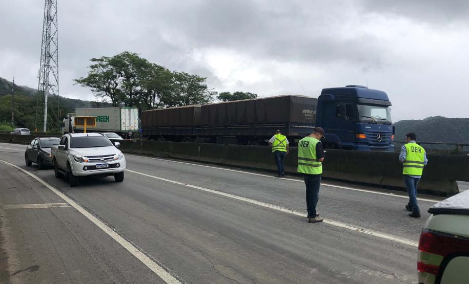 Faixa adicional da BR-277 entre o km 39 e o km 40 é liberada; trecho requer cautela - Foto: DER