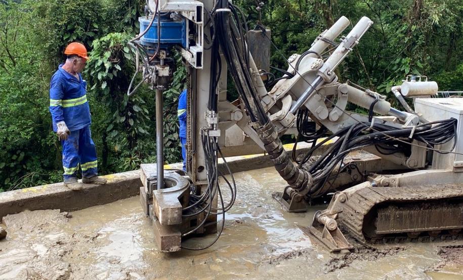 Mesmo com as chuvas, obras na Estrada da Graciosa seguem em ritmo avançado Foto: DER