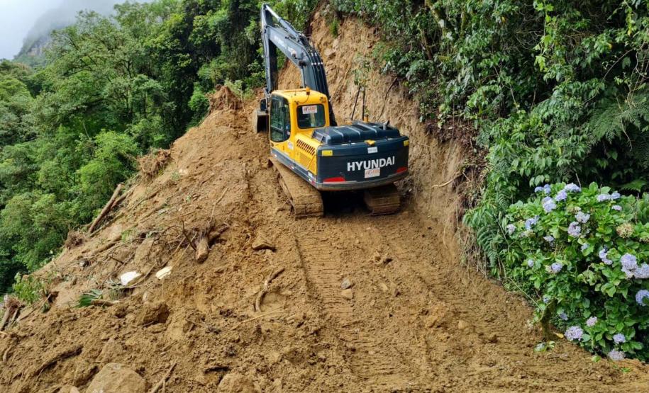 DER libera Estrada da Graciosa; chuvas e monitoramento das encostas podem levar a novos bloqueios - Foto: DER