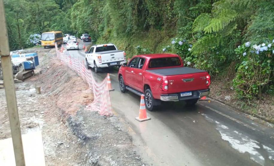 DER libera Estrada da Graciosa; chuvas e monitoramento das encostas podem levar a novos bloqueios - Foto: DER