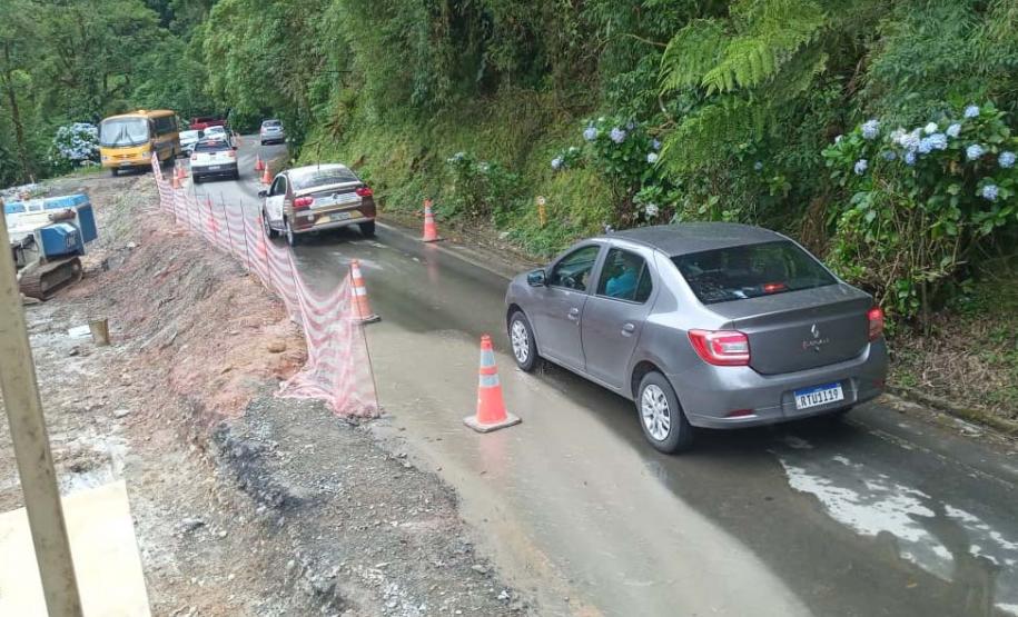 DER libera Estrada da Graciosa; chuvas e monitoramento das encostas podem levar a novos bloqueios - Foto: DER