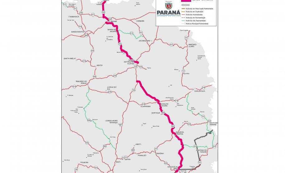 Conservação da PR-092 vai beneficiar 130 mil moradores de oito municípios do Norte Pioneiro Foto: DER/PR