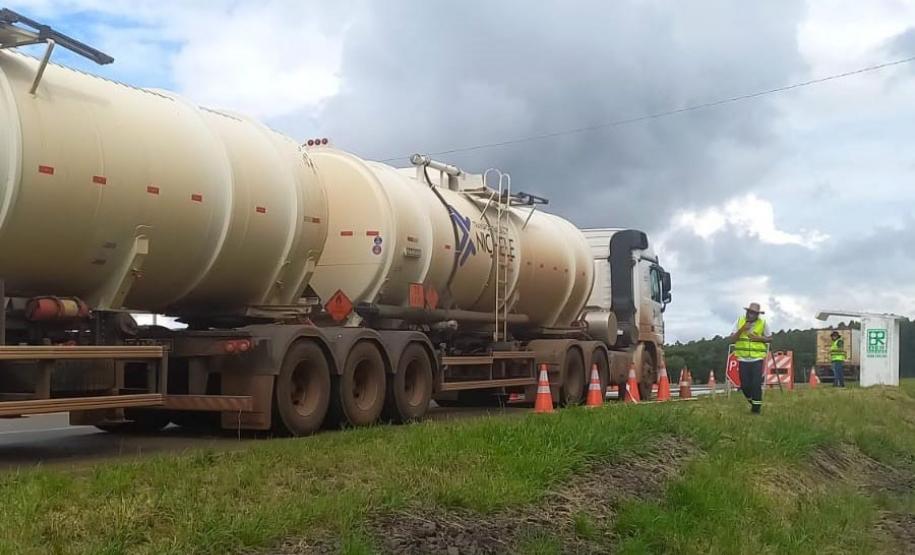 DER/PR ativa balança de fiscalização de cargas na região de Guarapuava Foto: DER