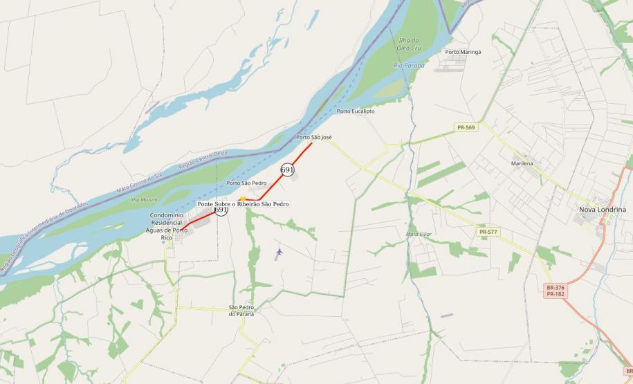 Ponte sobre o Rio São Pedro na PR-691 Foto: DER