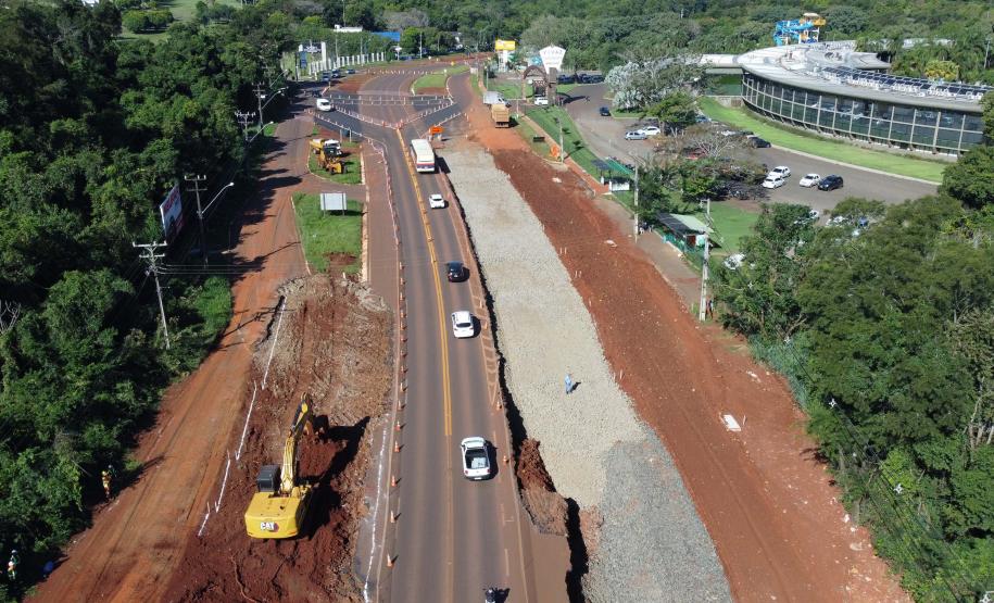Com avanço dos projetos ambientais, medição mostra evolução da duplicação da Rodovia das Cataratas Foto: DER