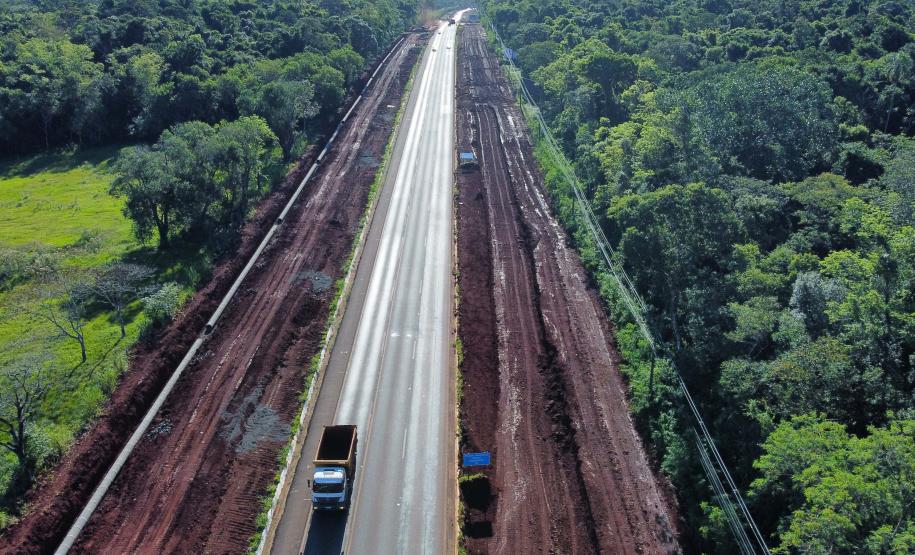 Com avanço dos projetos ambientais, medição mostra evolução da duplicação da Rodovia das Cataratas Foto: DER