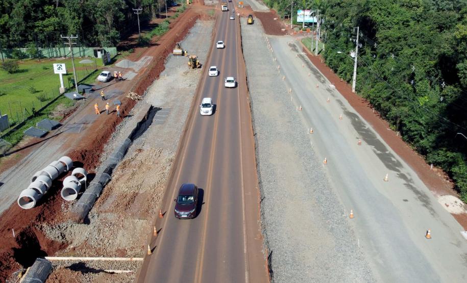 Com avanço dos projetos ambientais, medição mostra evolução da duplicação da Rodovia das Cataratas Foto: DER