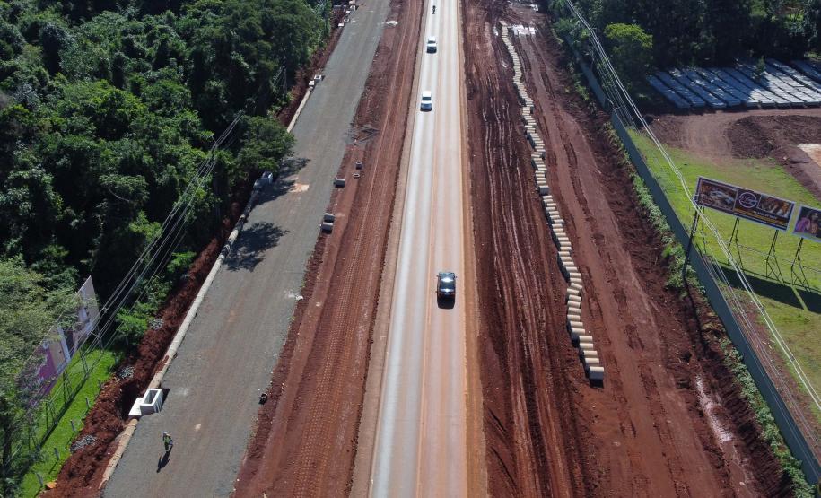 Com avanço dos projetos ambientais, medição mostra evolução da duplicação da Rodovia das Cataratas Foto: DER