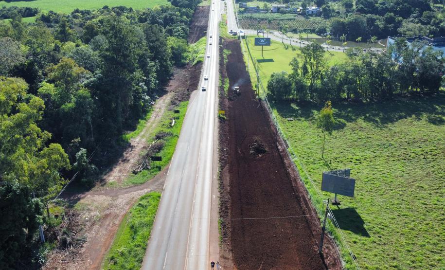Com avanço dos projetos ambientais, medição mostra evolução da duplicação da Rodovia das Cataratas Foto: DER