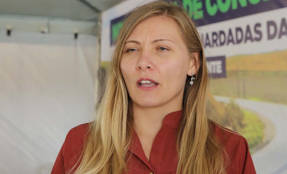 Palmas, 29 de março de 2023 - O governador Carlos Massa Ratinho Junior entrega a obra de revitalização da PRC-280, região Sudoeste. Foram restaurados 59,55 quilômetros (entre Palmas e a BR-153) com pavimento rígido de concreto. Foto: Roberto Dziura Jr/AEN