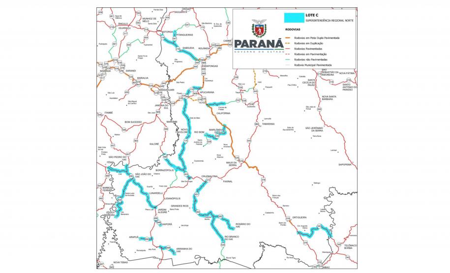 Rodovias do Vale do Ivaí e Norte vão receber investimento de R$ 38 milhões em conservação Foto: DER