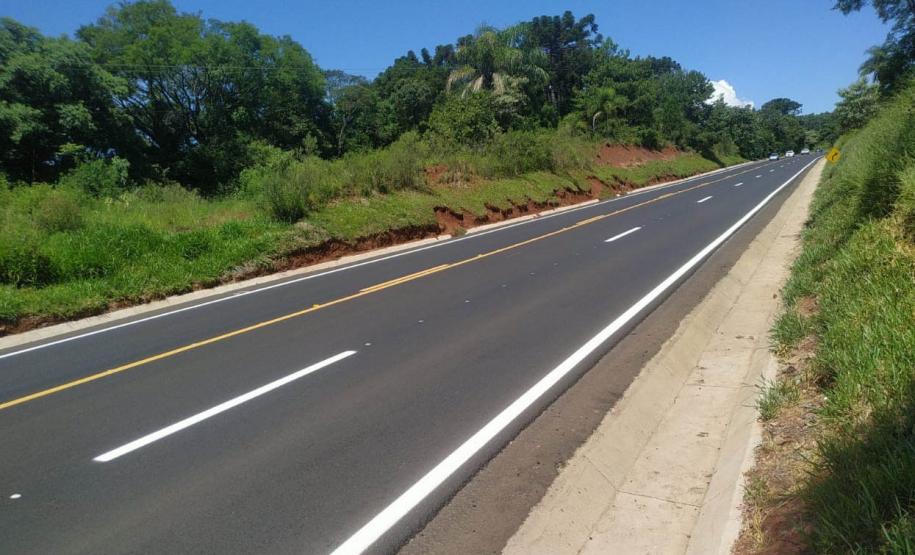 Obras de ampliação da PRC-280 com terceiras faixas são concluídas Foto: DER