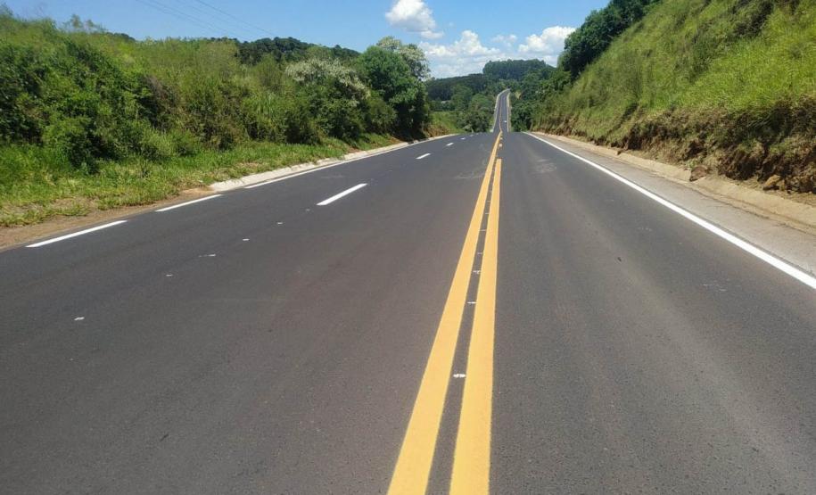 Obras de ampliação da PRC-280 com terceiras faixas são concluídas Foto: DER