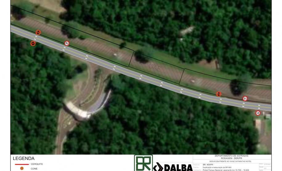 Desvio BR-469 - detalhe Foto: DER