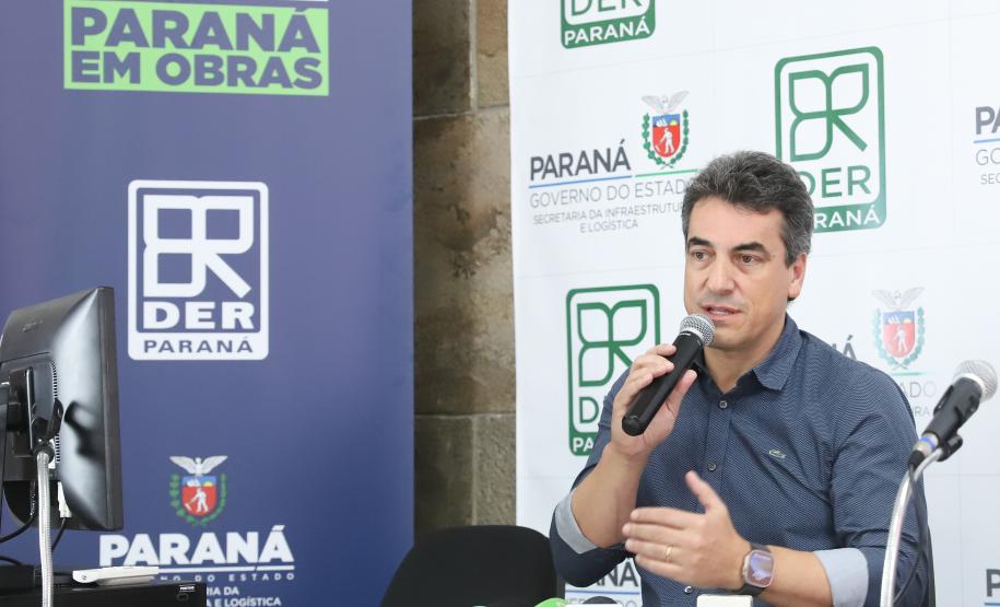 O secretário estadual de Infraestrutura e Logística do Paraná, Sandro Alex, explicou os detalhes das concessões. Foto: Rodrigo Félix Leal / SEIL