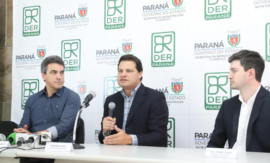 O secretário estadual de Infraestrutura e Logística do Paraná, Sandro Alex, explicou os detalhes das concessões. Foto: Rodrigo Félix Leal / SEIL