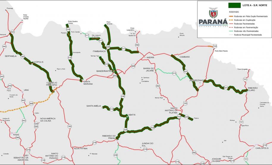 Conservação de rodovias nas regiões Norte e Norte Pioneiro beneficia 274 mil habitantes Foto: DER-PR
