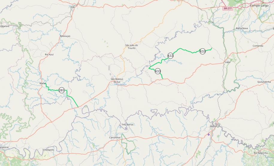 Conservação de vias rurais de Mallet, São Mateus do Sul e da Lapa tem vencedor - Cascalhamento PR-281