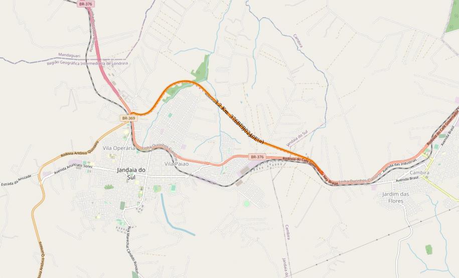 Contorno de Jandaia do Sul Foto: DER-PR