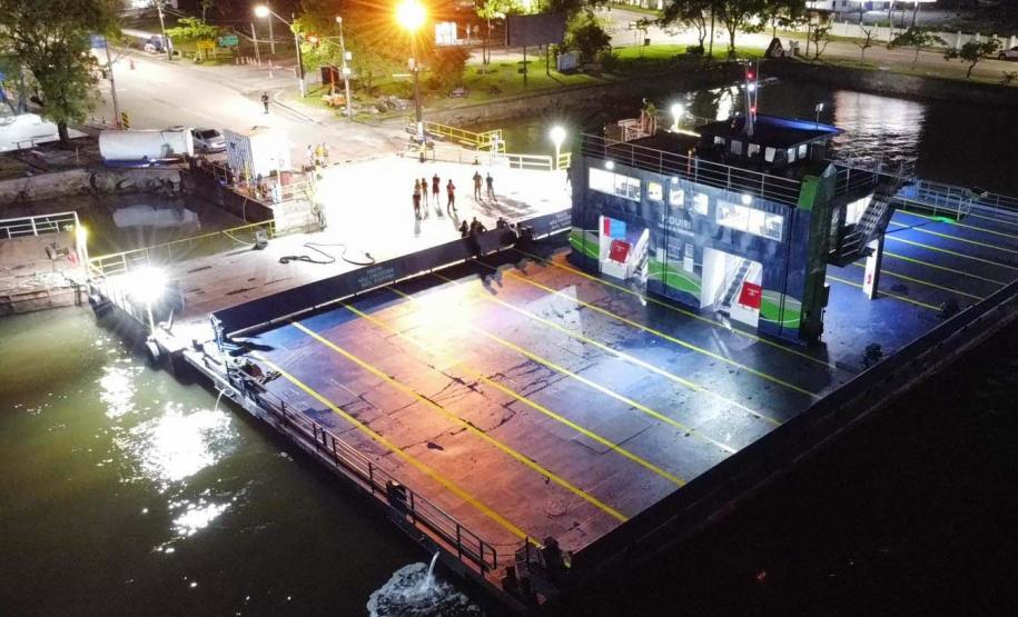 Ferry boat de Guaratuba interrompe atividades devido a fortes rajadas de vento - Foto: DER-PR