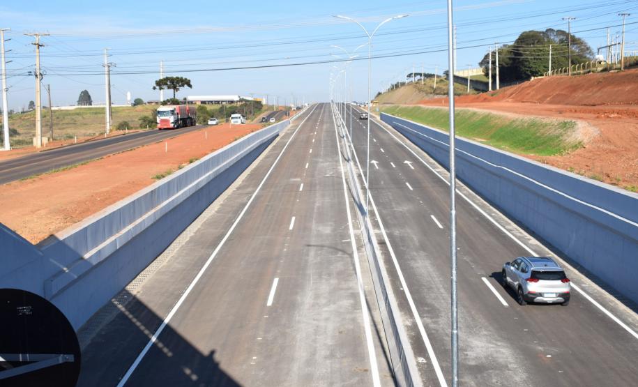 Estado libera tráfego nas pistas principais da obra de duplicação da BR-277 em Guarapuava Foto: Prefeitura de Guarapuava