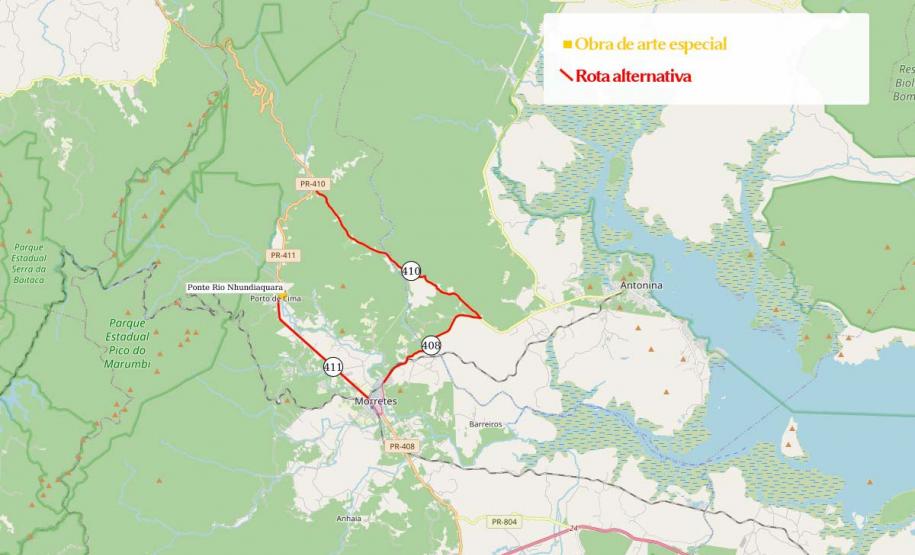 Ponte de Porto de Cima terá bloqueios parciais a partir de 17 de julho  Foto: DER-PR