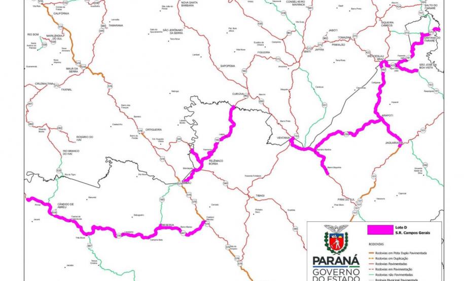 Rodovia entre Wenceslau Braz e Jaguariaíva começa a receber conservação Foto: DER-PR