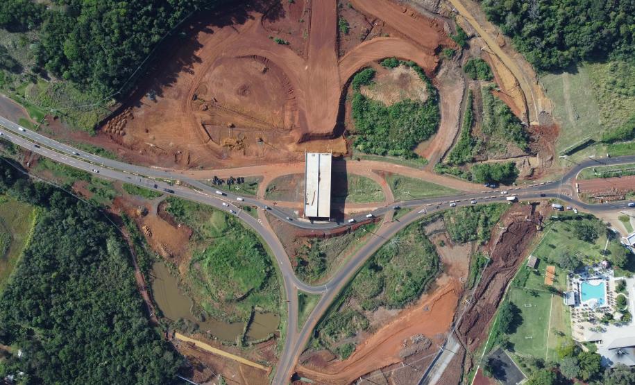 Perimetral Leste de Foz do Iguaçu tem primeiro segmento pavimentado - Pavimentação acesso ao Marcos das Três fronteiras Foto: DER-PR