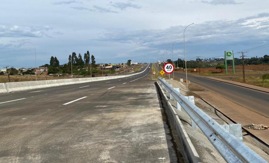 Estado libera tráfego nas pistas principais da obra de duplicação da BR-277 em Guarapuava Foto: DER